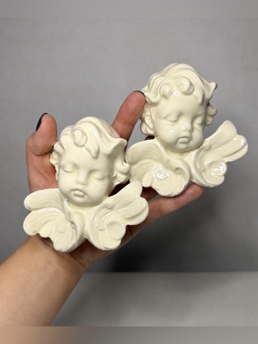 1980s Ceramic Cherub Wall Decor – Pair25